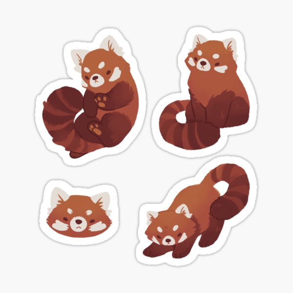 Red Pandas Stickers Redbubble - roblox decals panda