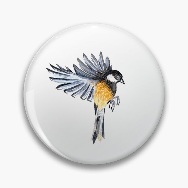 Item preview, Bird yellow flying cute a watercolor sketch  designed and sold by Yana Mustafina | Boho Soulful Designs.