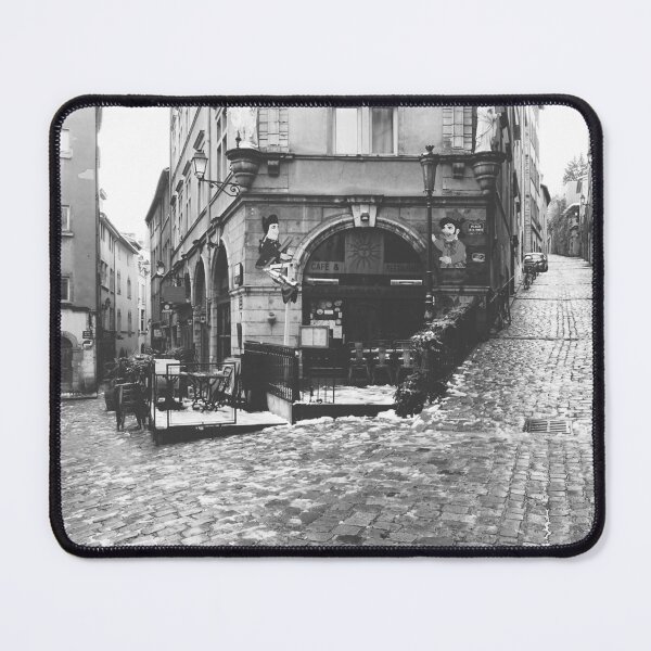 Item preview, Old Lyon Streets in Winter | Black and White Travel Photography designed and sold by CarolinaReina.