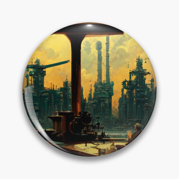 Item preview, Image of cranes in futuristic city. designed and sold by Maniock.