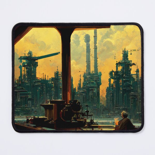 Item preview, Image of cranes in futuristic city. designed and sold by Maniock.