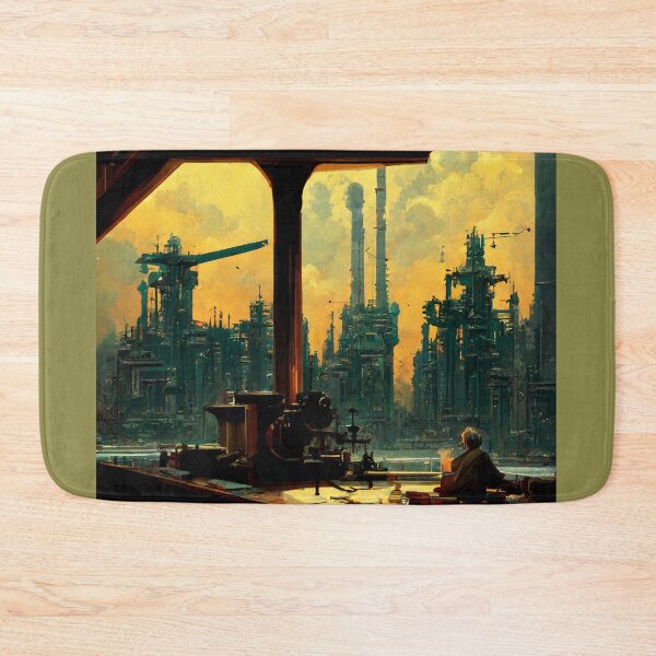 Item preview, Image of cranes in futuristic city. designed and sold by Maniock.