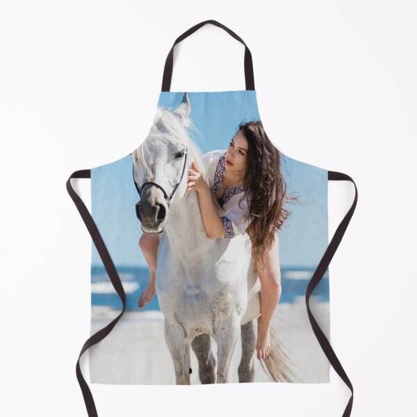 Item preview, Beautiful Woman back riding and bonding with her white horse designed and sold by HofTao.