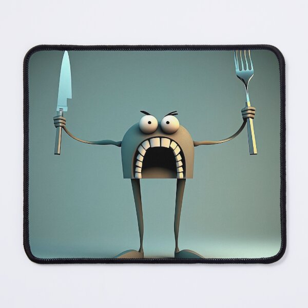 Item preview, Monster cook with knife and fork designed and sold by mrlongfield.