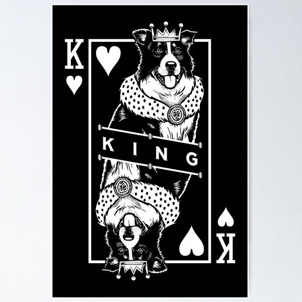 Item preview, Border Collie King Of Hearts Funny Dog Lover Card Pop Art designed and sold by GrandeDuc.