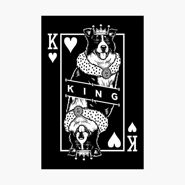 Item preview, Border Collie King Of Hearts Funny Dog Lover Card Pop Art designed and sold by GrandeDuc.