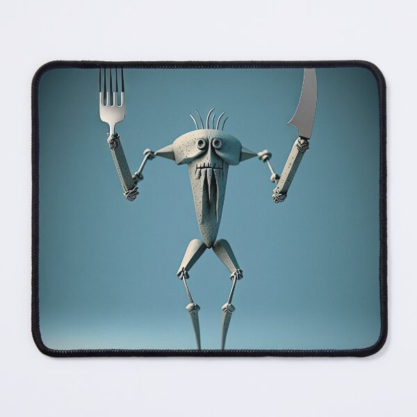 Item preview, Monster cook with knife and fork designed and sold by mrlongfield.