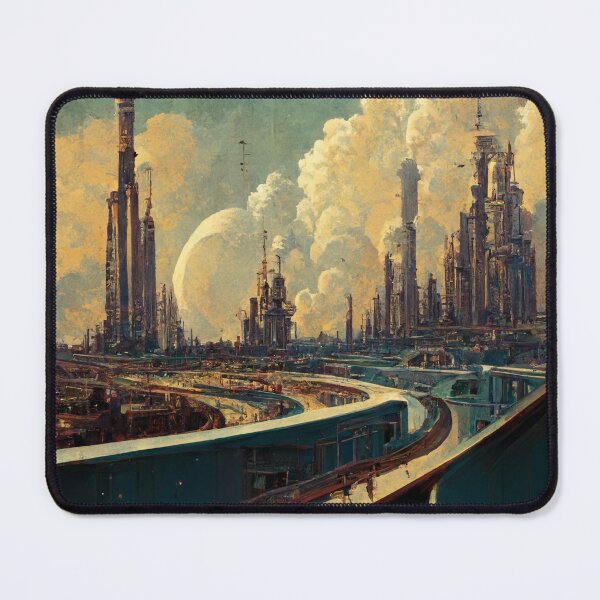 Item preview, Image of a futuristic city with skyscrapers. designed and sold by Maniock.
