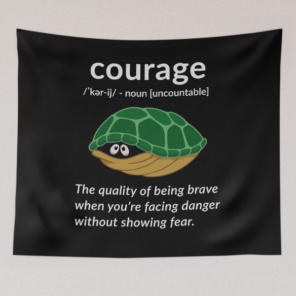 Item preview, Courage Funny Scared Turtle Fake Bravery Sarcastic designed and sold by Zagach Letters.