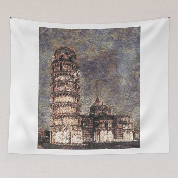 Item preview, Impressionist Painting of The Leaning Tower of Pisa, Italy designed and sold by ZiAttaArt.