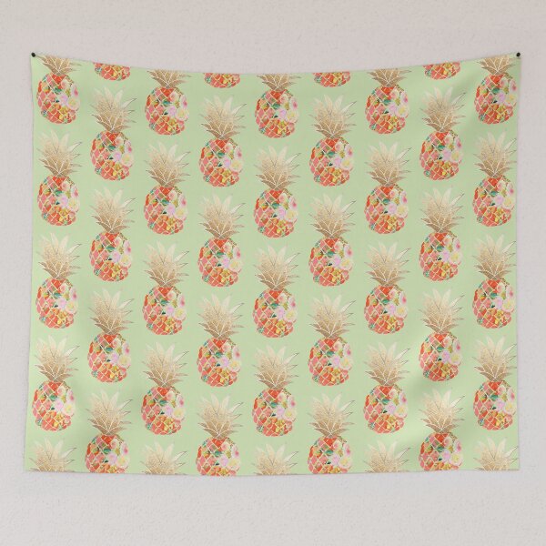 Item preview, Aloha pineapple, orange + faux gold designed and sold by PixDezines.