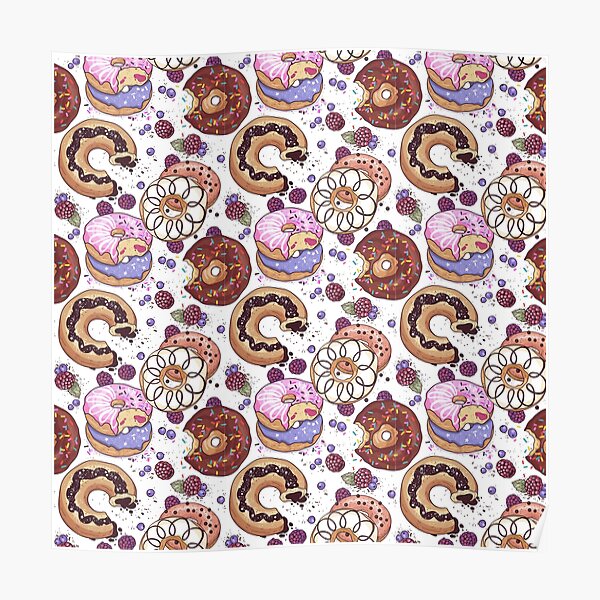 "Colored Dunkin Donuts !" Poster for Sale by AIdesignsAI Redbubble