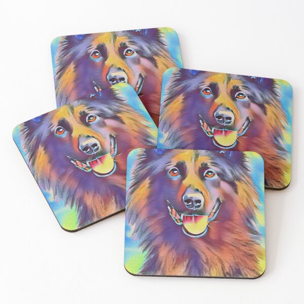 Item preview, Belgian Shepherd Groenendael Watercolor Summer Themed Portrait designed and sold by Cuddlythopia.