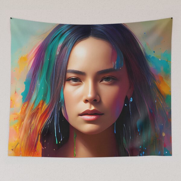 Item preview, Urban Woman Graffiti Oil Painting Splattered designed and sold by SableSyndciate.