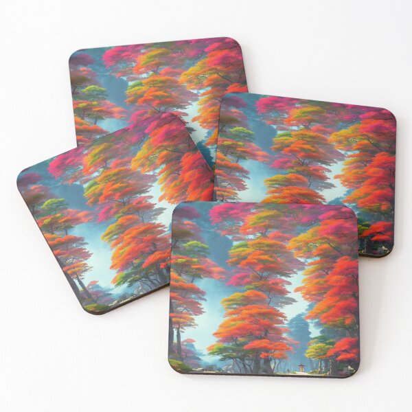 Item preview, Japanese colorful trees calm and serene designed and sold by mgtime.
