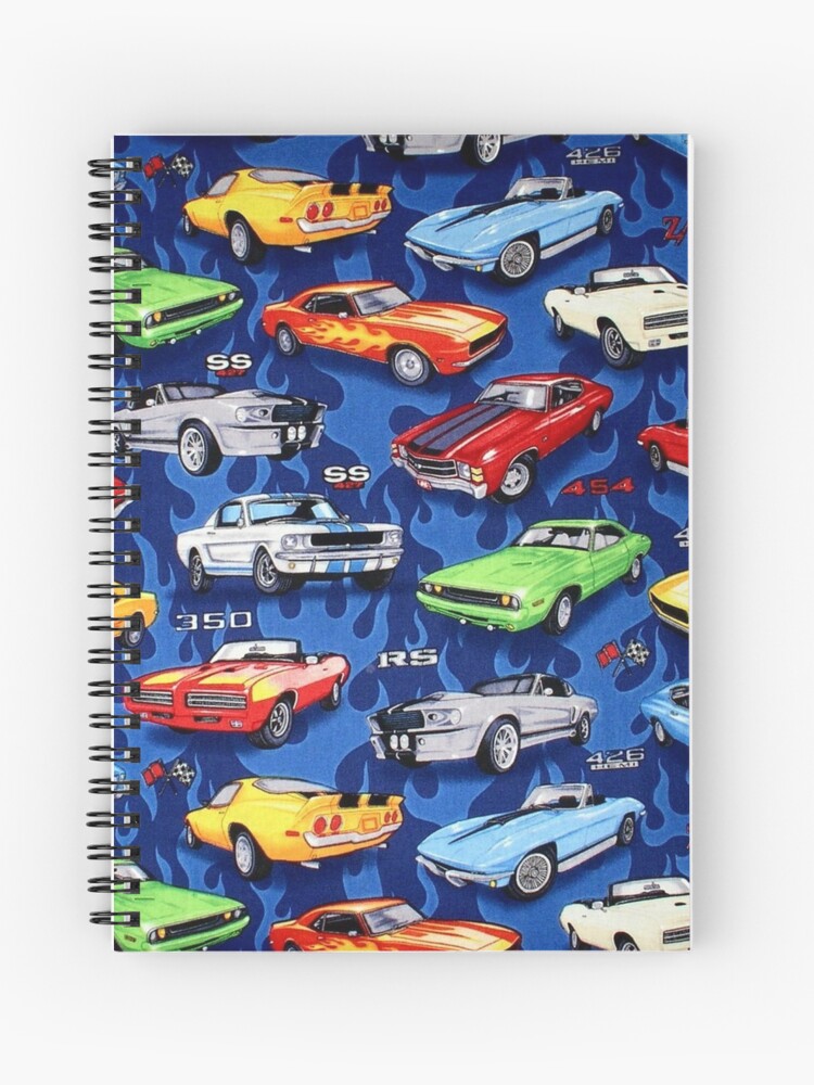 Cuaderno de espiral «Patrón de autos Muscle Sports auto» de HavenDesign |  Redbubble