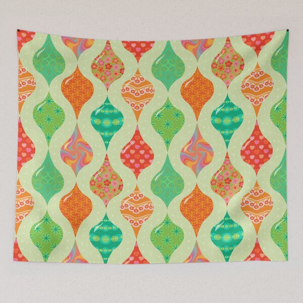 Item preview, Hippie Beads on Soft Moss Green (pattern) designed and sold by PaisleyMcNoodle.