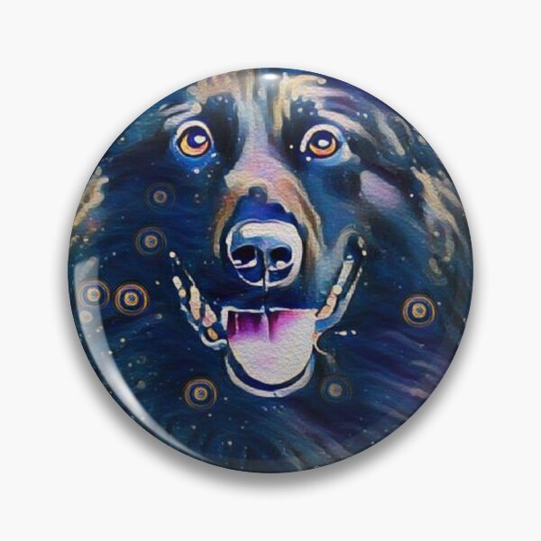 Item preview, Belgian Shepherd Groenendael Starry Night Watercolor Painting Portrait  designed and sold by Cuddlythopia.