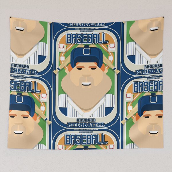 Item preview, Baseball Blue Pinstripes - Rhubarb Pitchbatter - Josh version designed and sold by boxedspaper.