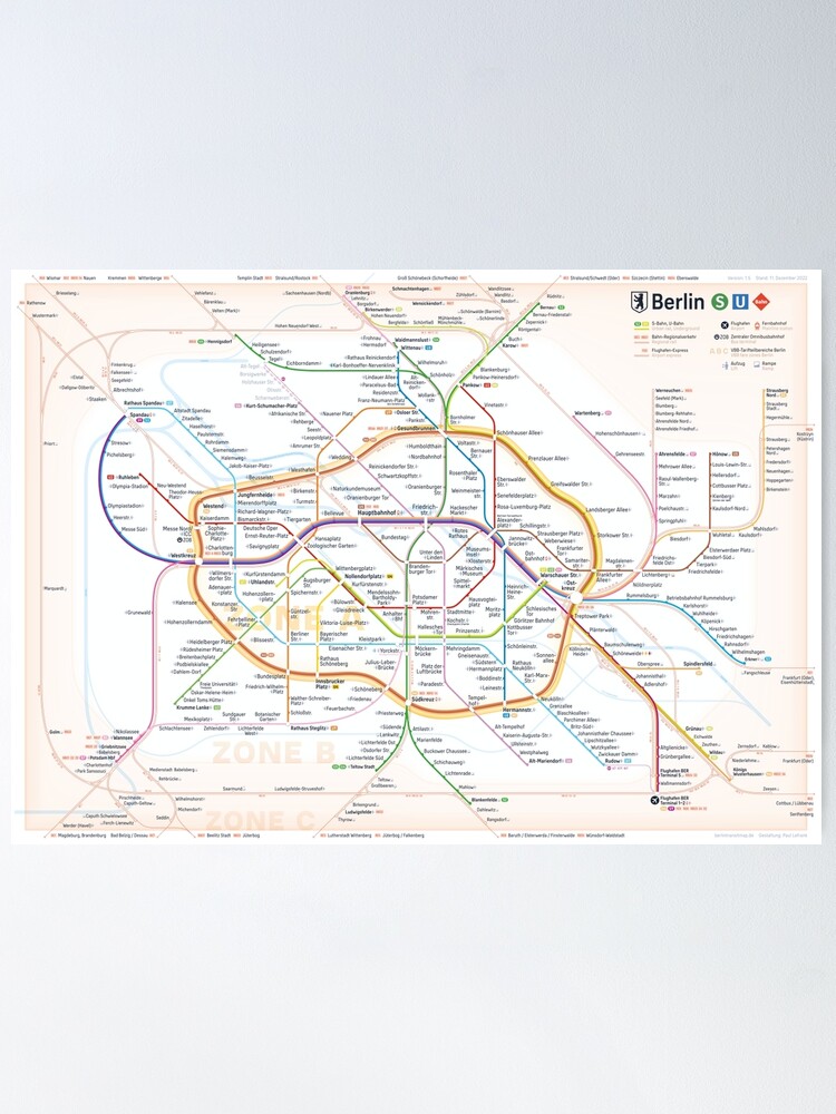 Alternate view of New Berlin rapid transit route map (December 11, 2022) Poster