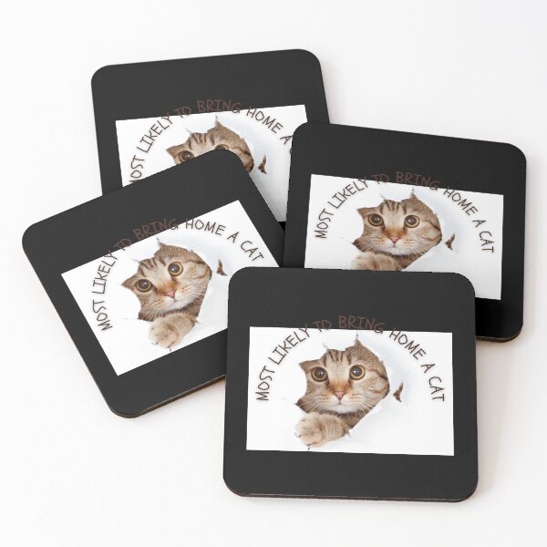 Item preview, most likely to bring home a cat lovely cat lovers cute designed and sold by FLOWER--ART.