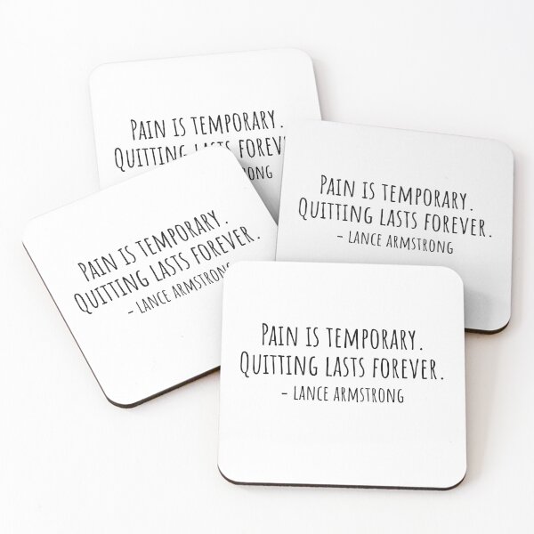 Item preview, Pain is temporary Quitting lasts forever - Lance Armstrong designed and sold by QuotesBerry.