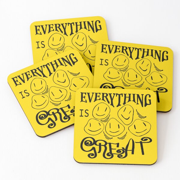Item preview, Distorted emoji and the slogan "everything is great" designed and sold by ReflectedCrafts.