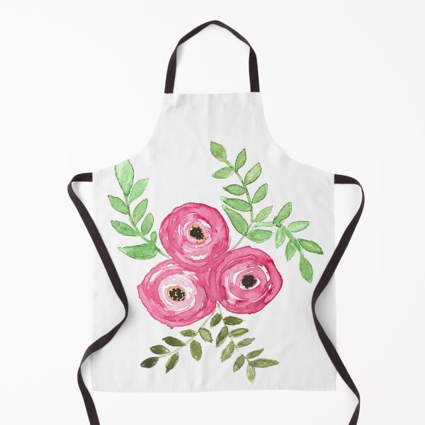 Item preview, watercolor handmade pink roses and green leaves painting designed and sold by Pacika.