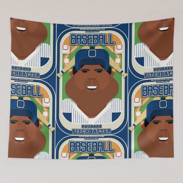 Item preview, Baseball Blue Pinstripes - Rhubarb Pitchbatter - Hayes version designed and sold by boxedspaper.