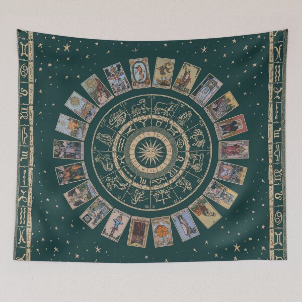 Item preview, Emerald Wheel of the Zodiac, Astrology Chart & the Major Arcana Tarot designed and sold by wildtribe.