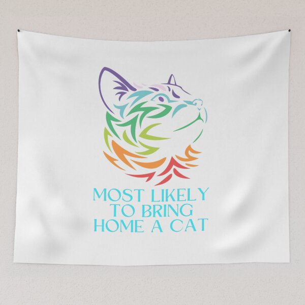 Item preview, most likely to bring home a cat lovely cat lovers 1 designed and sold by FLOWER--ART.