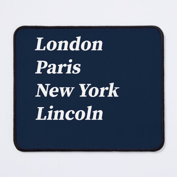 Item preview, London, Paris, New York, Lincoln designed and sold by Paul Thompson Photography.