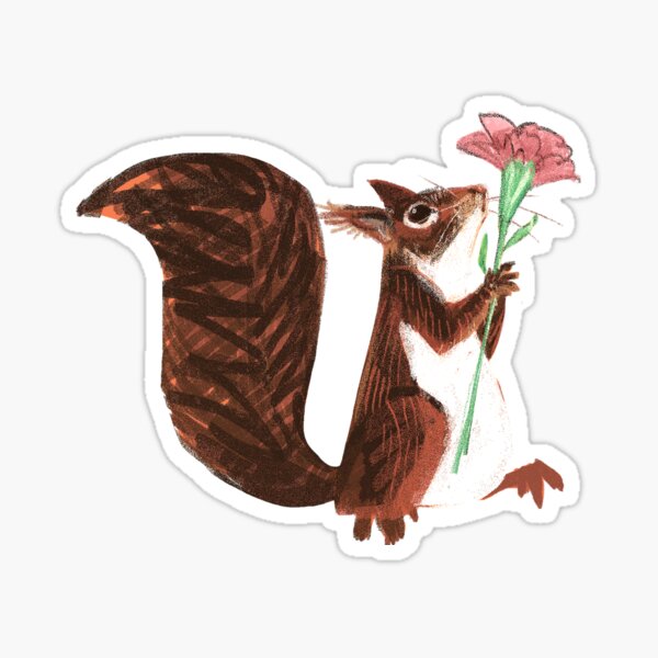 Item preview, Squirrel with a flower only for you designed and sold by belettelepink.