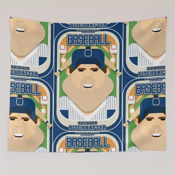 Item preview, Baseball Blue Pinstripes - Rhubarb Pitchbatter - Bob version designed and sold by boxedspaper.