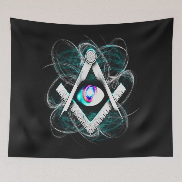 Item preview, Illuminati - All Seeing Eye Square and Compass designed and sold by C0SMICALCHEMY.