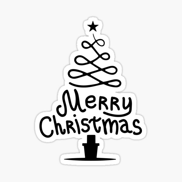 “Merry Christmas Tree” Sticker for Sale by PROstyling | Redbubble