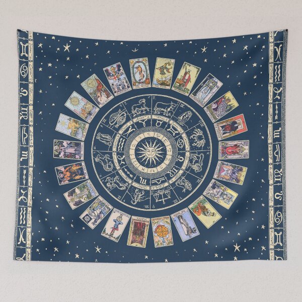 Item preview, Royal Blue Wheel of the Zodiac, Astrology Chart & the Major Arcana Tarot designed and sold by wildtribe.