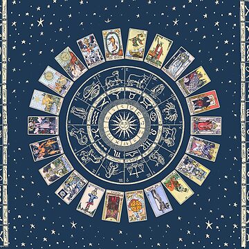 Royal Blue Wheel of the Zodiac, Astrology Chart & the Major Arcana