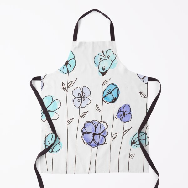 Item preview, watercolor handmade blue flowers painting designed and sold by Pacika.