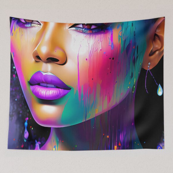 Item preview, Urban Woman Graffiti Oil Painting Splattered designed and sold by SableSyndciate.