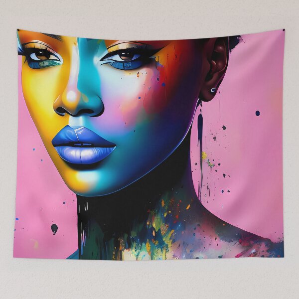 Item preview, Urban Woman Graffiti Oil Painting Splattered designed and sold by SableSyndciate.