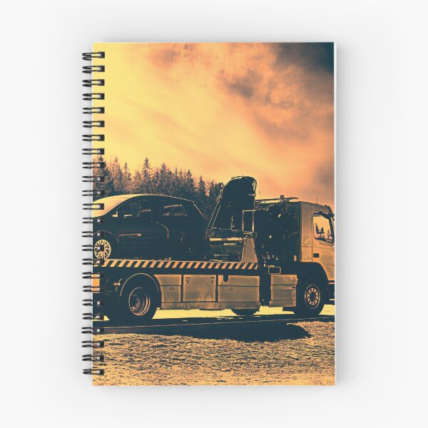 Item preview, Flatbed Tow Truck Carrying Breakdown Car Yellow Tones designed and sold by Taina Sohlman.