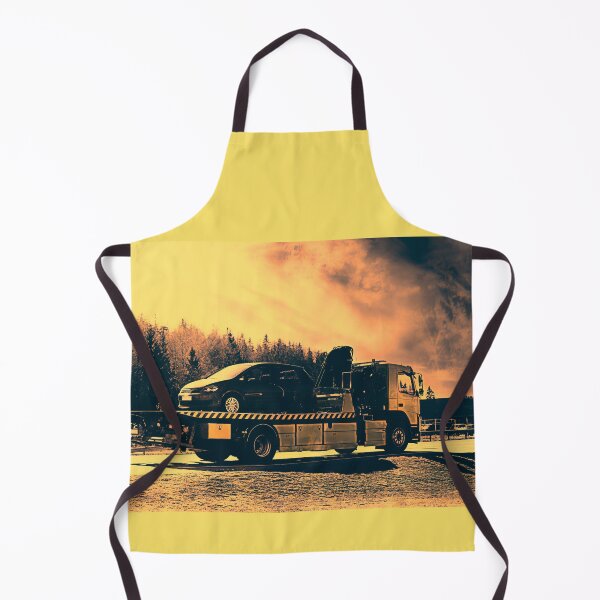 Item preview, Flatbed Tow Truck Carrying Breakdown Car Yellow Tones designed and sold by Taina Sohlman.