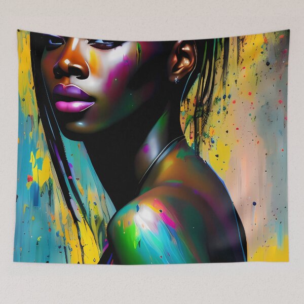 Item preview, Urban Woman Graffiti Oil Painting Splattered designed and sold by SableSyndciate.