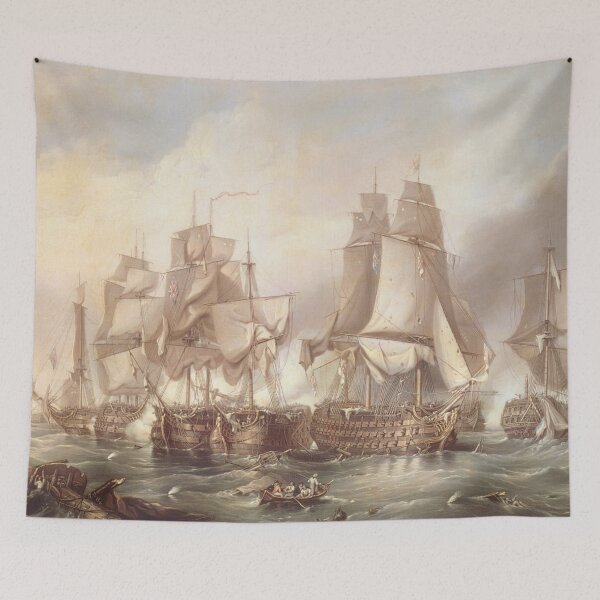 Item preview, Napoleonic Wars - Battle of Trafalgar - British Naval History - Art Print Design designed and sold by TheHappyK.
