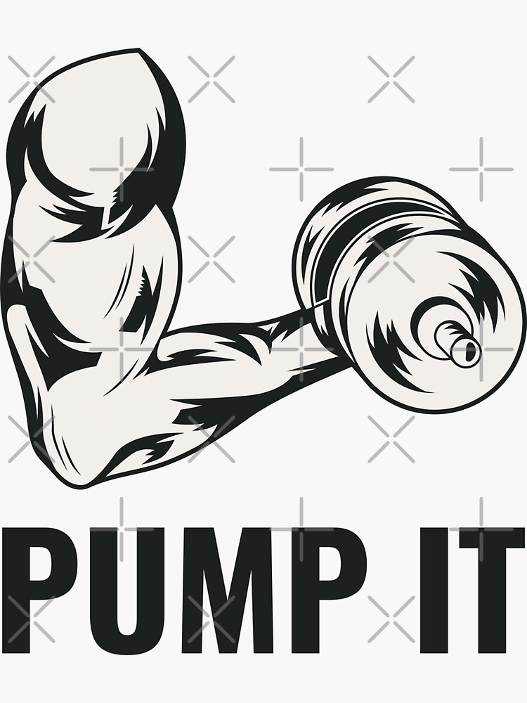 "Pump It with Dumbell" Sticker for Sale by qawistz Redbubble
