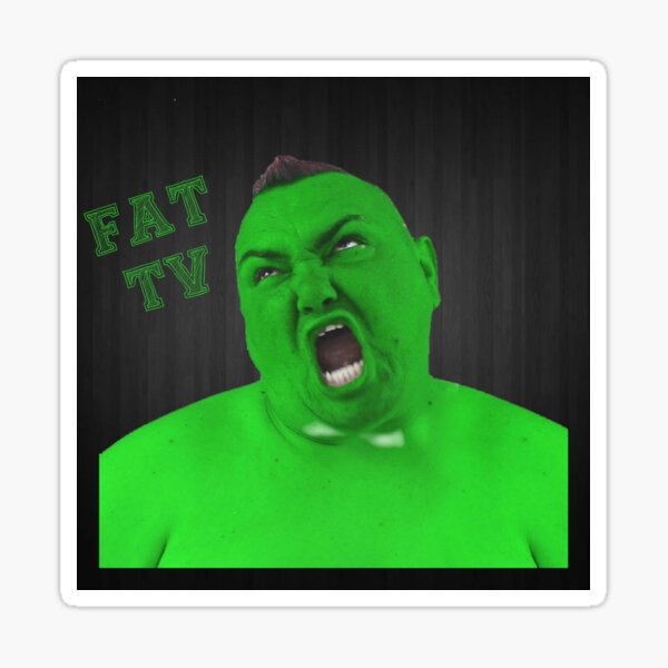 "Fat tv omcho" Sticker for Sale by ArminGreen Redbubble