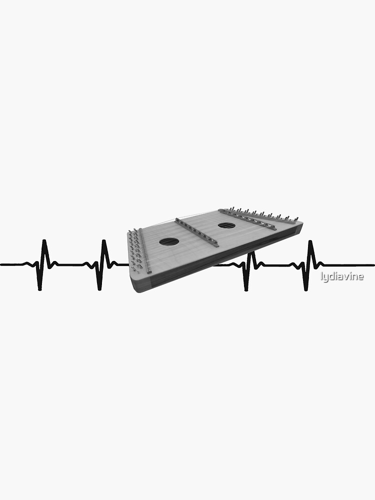 "Hammered Dulcimer Instrument Heartbeat" Sticker for Sale by lydiavine