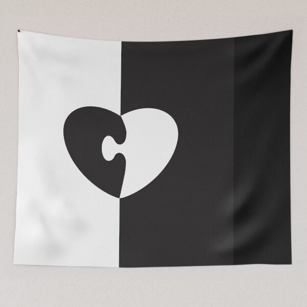 Item preview, black white heart designed and sold by GorLorLar.