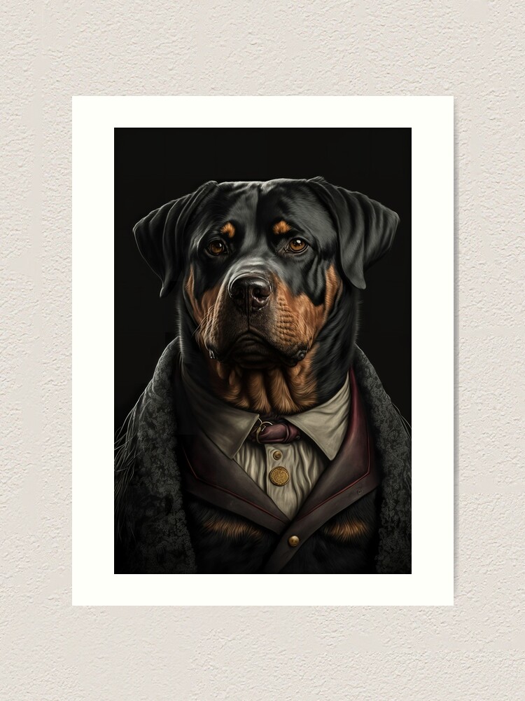 Dog Rottweiler in a rockabilly aesthetic Sticker for Sale by iBruster